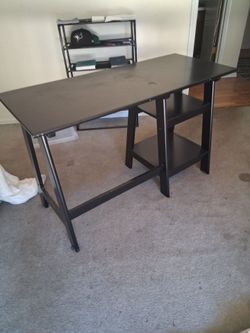 Solid Dark Wooden Desk