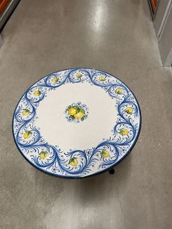 Round Sicilian lavic stone Ceramic Top coffee Table