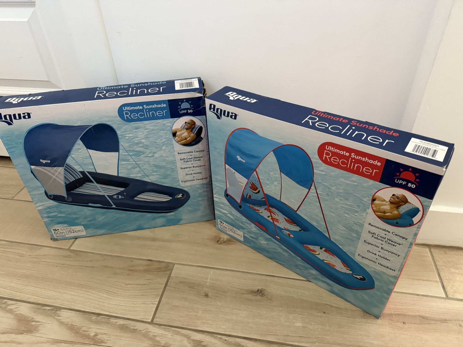 Set Of 2 Lounge Pool Float Recliners