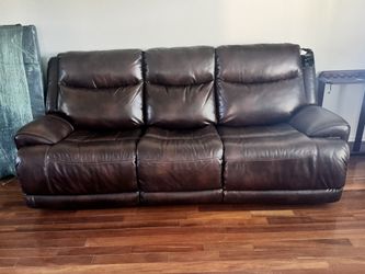 Ashley Leather Couch 2 Recliners