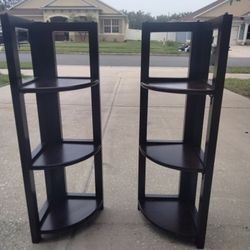 2 Corner Shelves Foldable Height 38 Inches By 12x12 $20