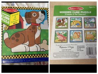 New 6 in 1 wooden cubes puzzle, Melissa and Doug