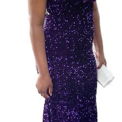 Purple Mermaid Sequin Cami Formal Dress