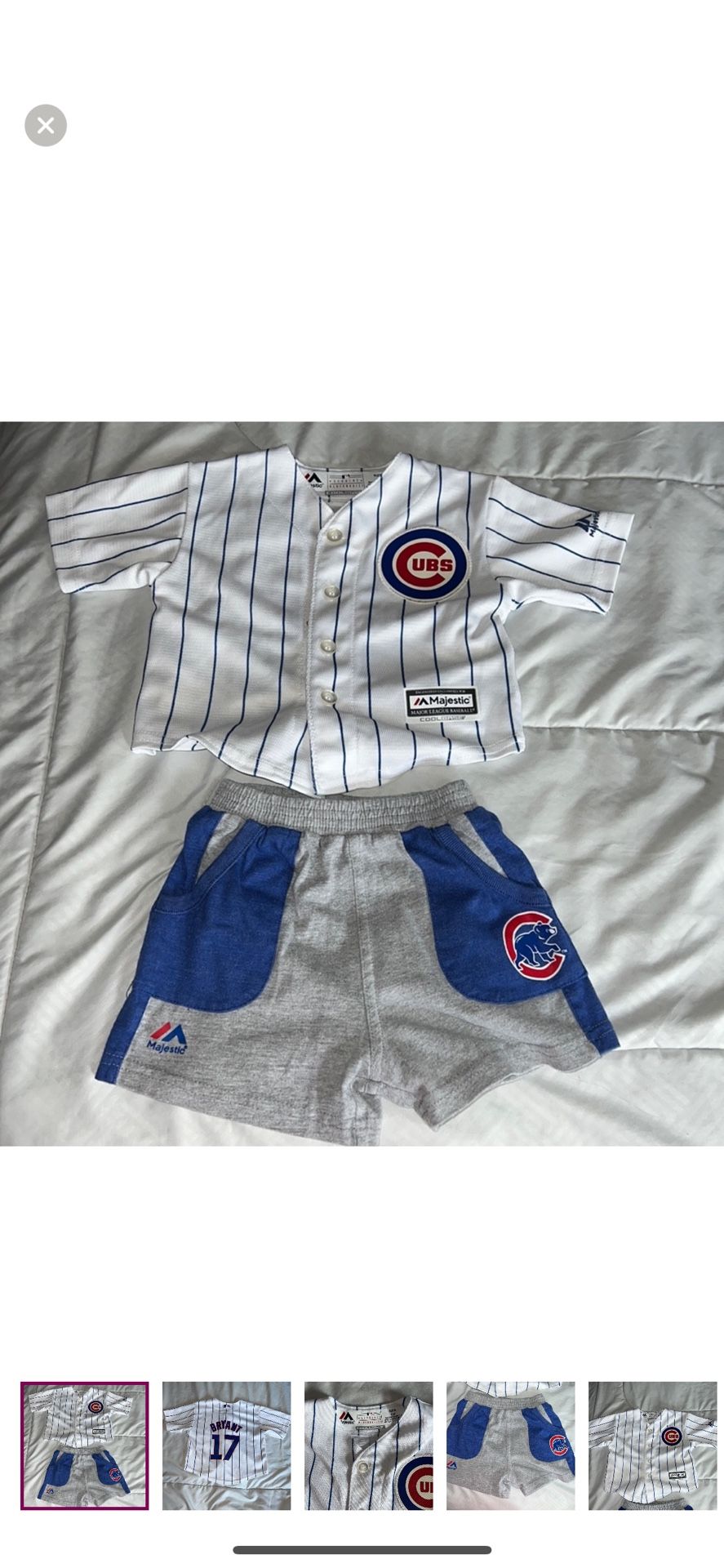 Kris Bryant Cubs baseball Jersey size 12m & shorts