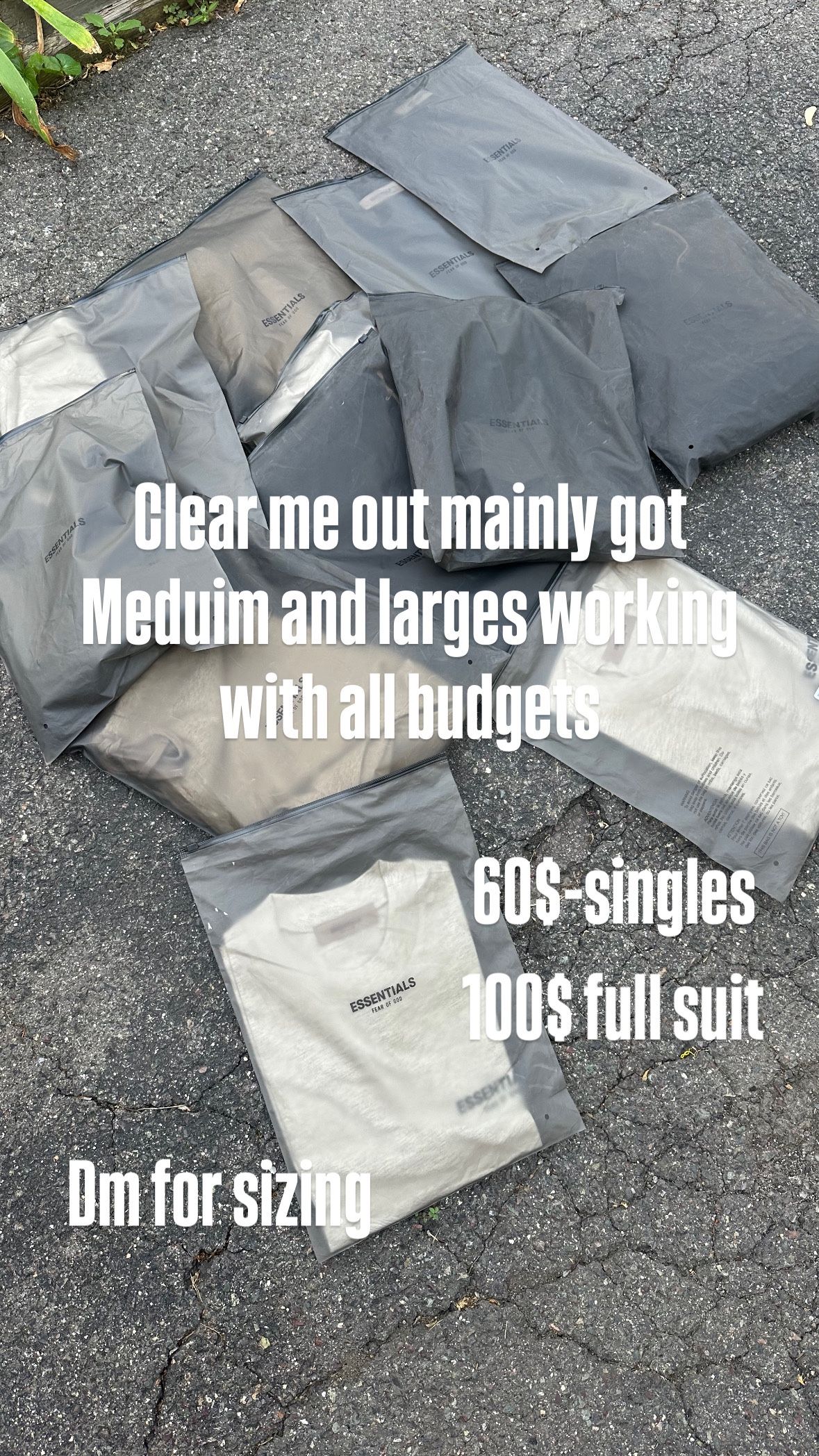 Essentials shorts and T Shirts (read description)