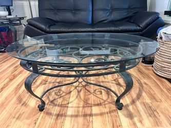 Cast Iron Glass Coffee Table
