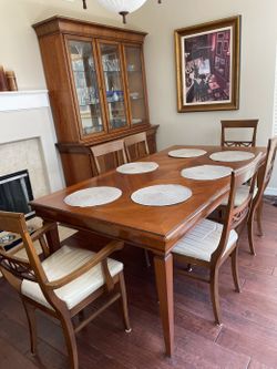 Dining table Dining Chairs and China Cabinet