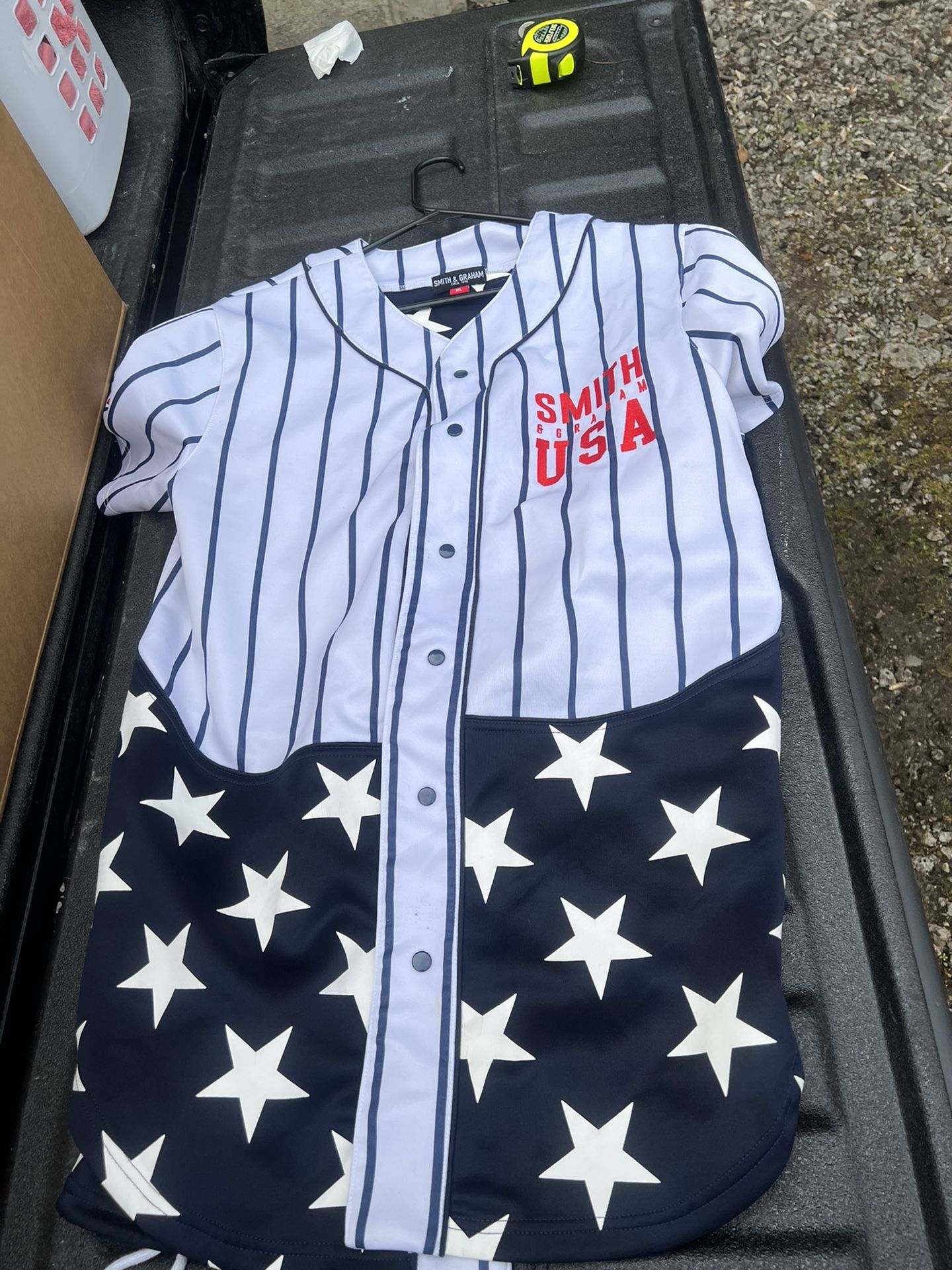 Smith & Graham Weight Movers Short Sleeve Men's XL Jersey Red, White & Blue