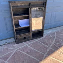 BATHROOM WALL CABINET WITH SLIDING MIRROR DOOR