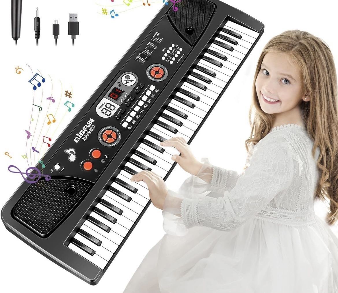 Keyboard Piano for Kids Beginners 61 Key Electronic Piano Keyboard with LED Screen
