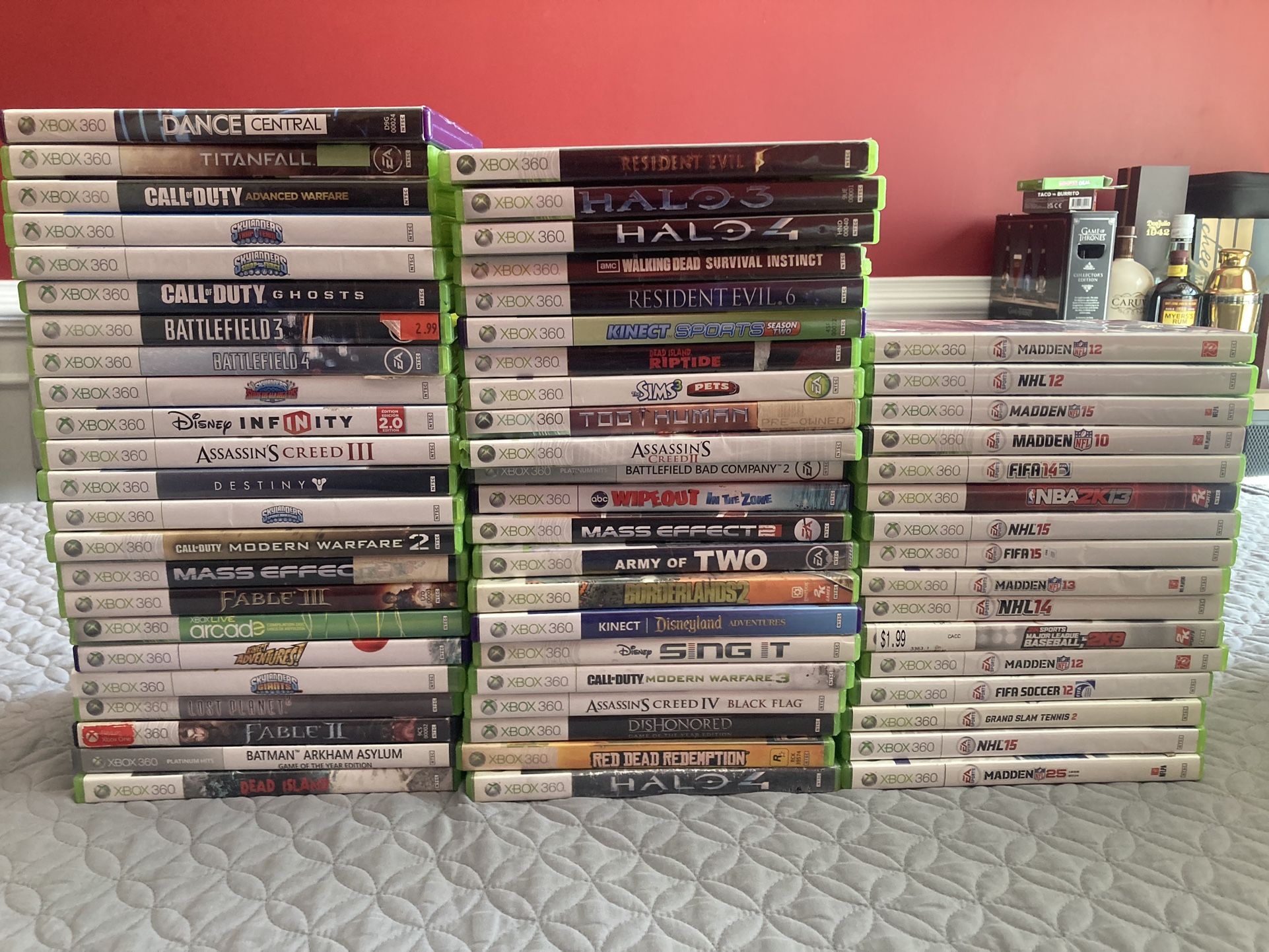 Xbox 360 Video Game Lot  (61 total) 