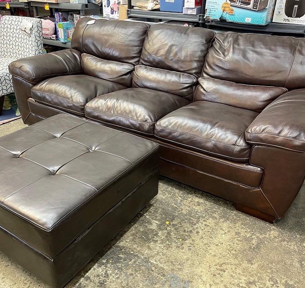 Leather Sofa $899 Leather Ottoman Storage $99