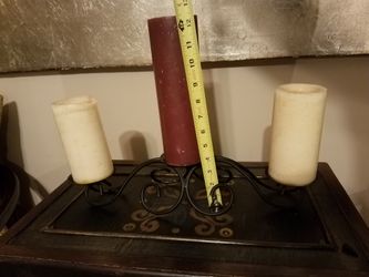3 candle holders; black metal-$6