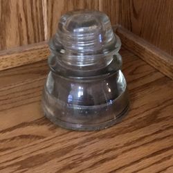 Antique Glass Electric Insulator Hemingray 42 Clear Glass Double Petticoat