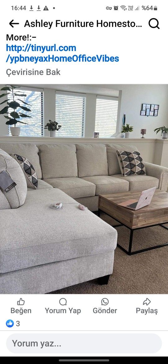 Abinger Natural 2-Piece LAF/RAF Chaise Sectional