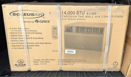 🔥 BRAND NEW • FACTORY SEALED BOX • $350 🔥  ❄️ 14,000 BTU SOLEUS AIR THROUGH-THE-WALL AIR CO BC NDITIONER  MODEL: SG-TTW-14