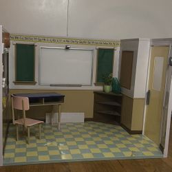 AMERICAN GIRL DOLL - school house + truly me doll + horse