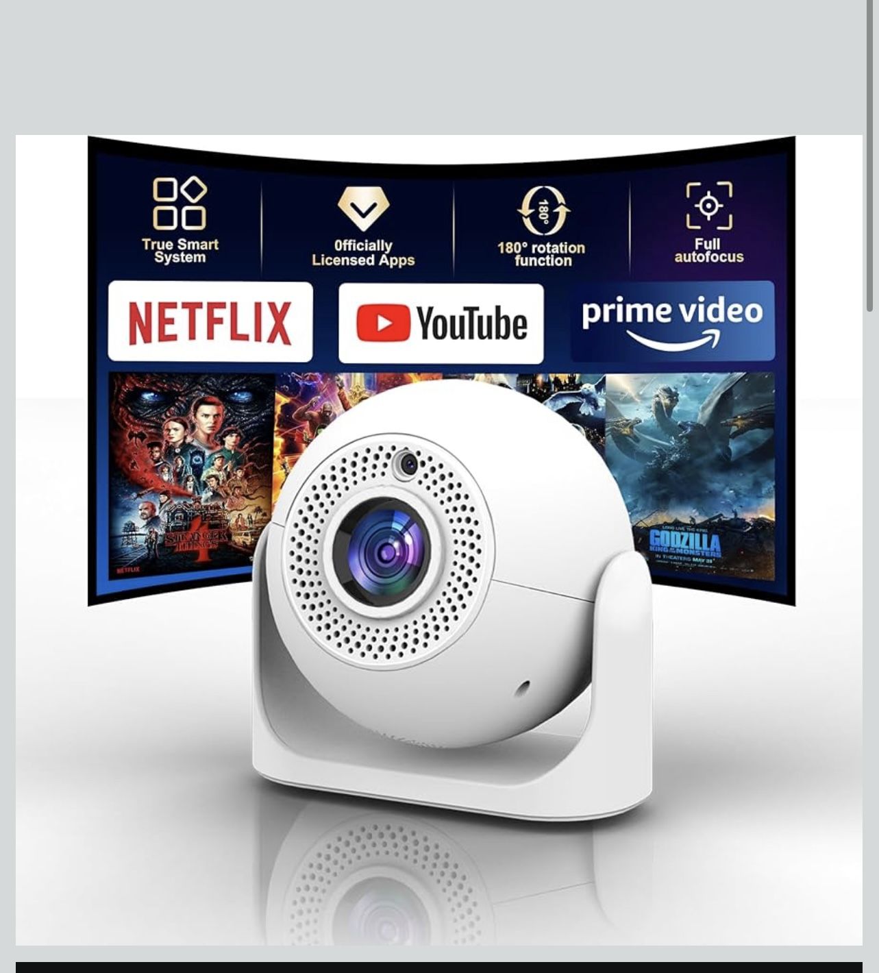 Proyector de video JY360 - 200 ANSI, 1080P, WiFi y Bluetooth! Este mini proyector portátil con Android 13 cuenta con Keystone automático, enfoque auto