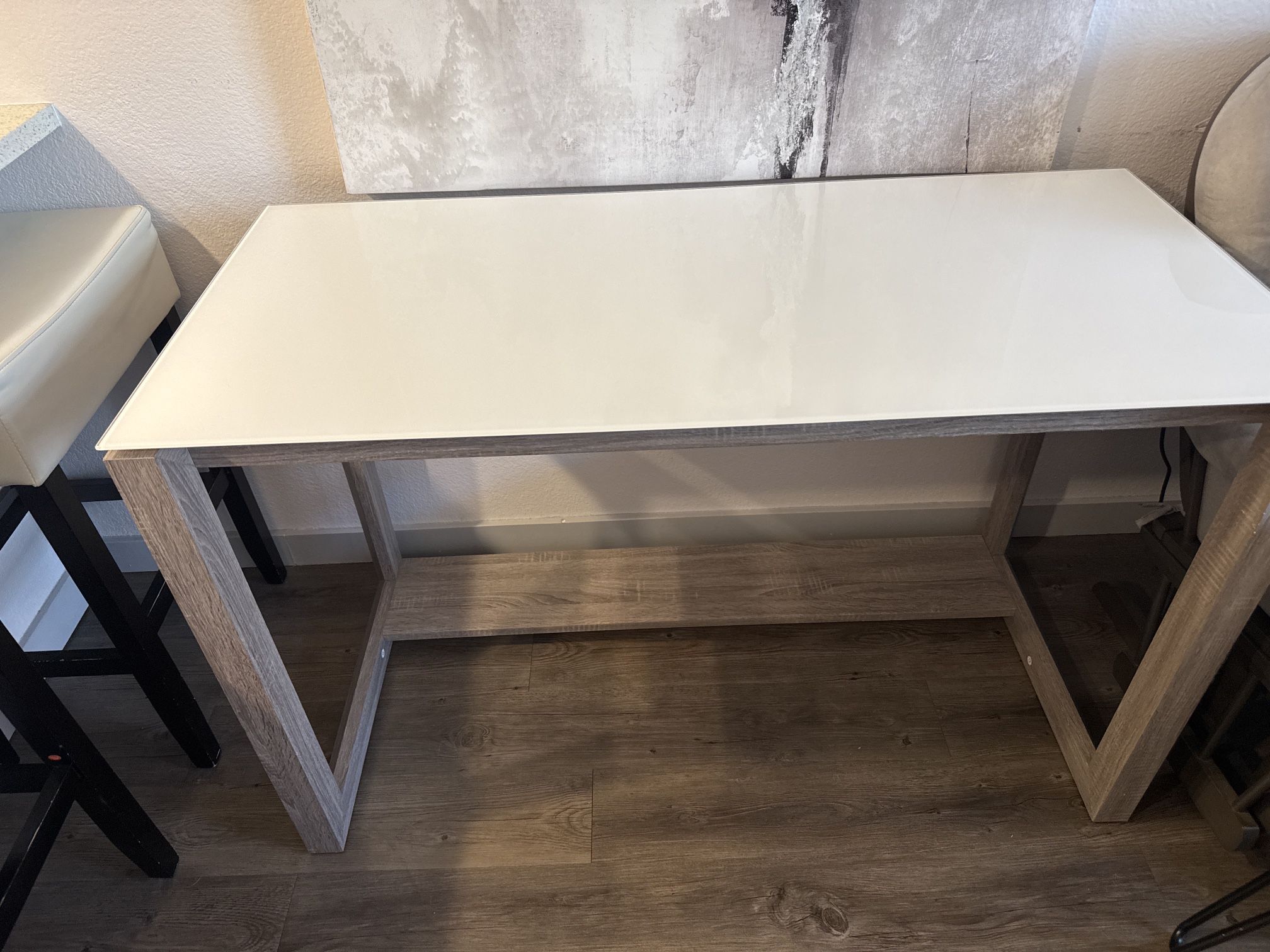 White glass Top Desk