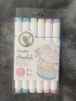 BNIP  (X2) Set Of 6 Ohuhu Honolulu Alcohol Markers 