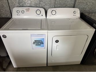 AMANA TOP LOAD WASHER & GAS DRYER