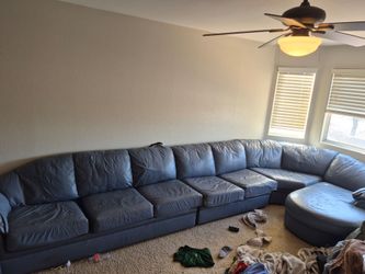 Free Genuine Leather Sectional