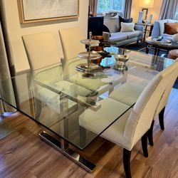 Williams Sonoma Home Mercer Glass Dining Table