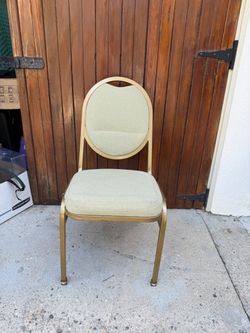 Gold Banquet Chairs (6) with Beige Upholstery