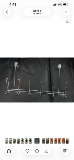 6 loop over the door rack -  Silver