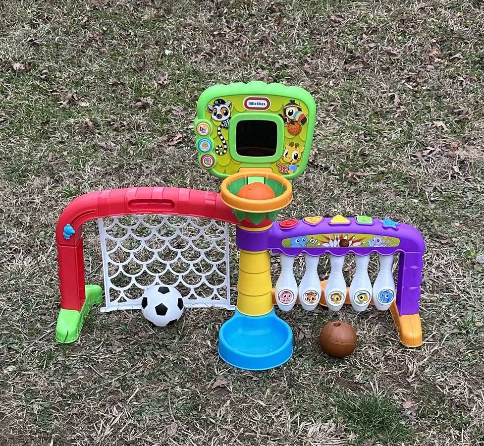 Little Tikes 3 In 1 Sports Zone Bowling Basketball Soccer Kids Fun Play Time Toy