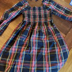 Plaid Dress With Matching headband -size 8