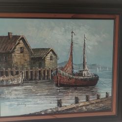 Signed BURNETT  Oil On Canval 