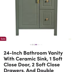 Green Vanity W/ Sink 