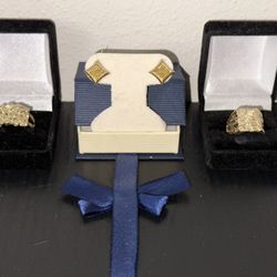 10k Set Chain Rings And Earrings 
