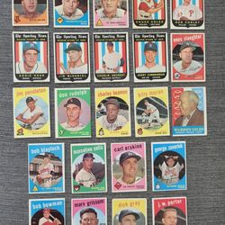 1959 Topps Baseball Card Lot 23 Total DIFFERENT MID GRADE ROOKIE 