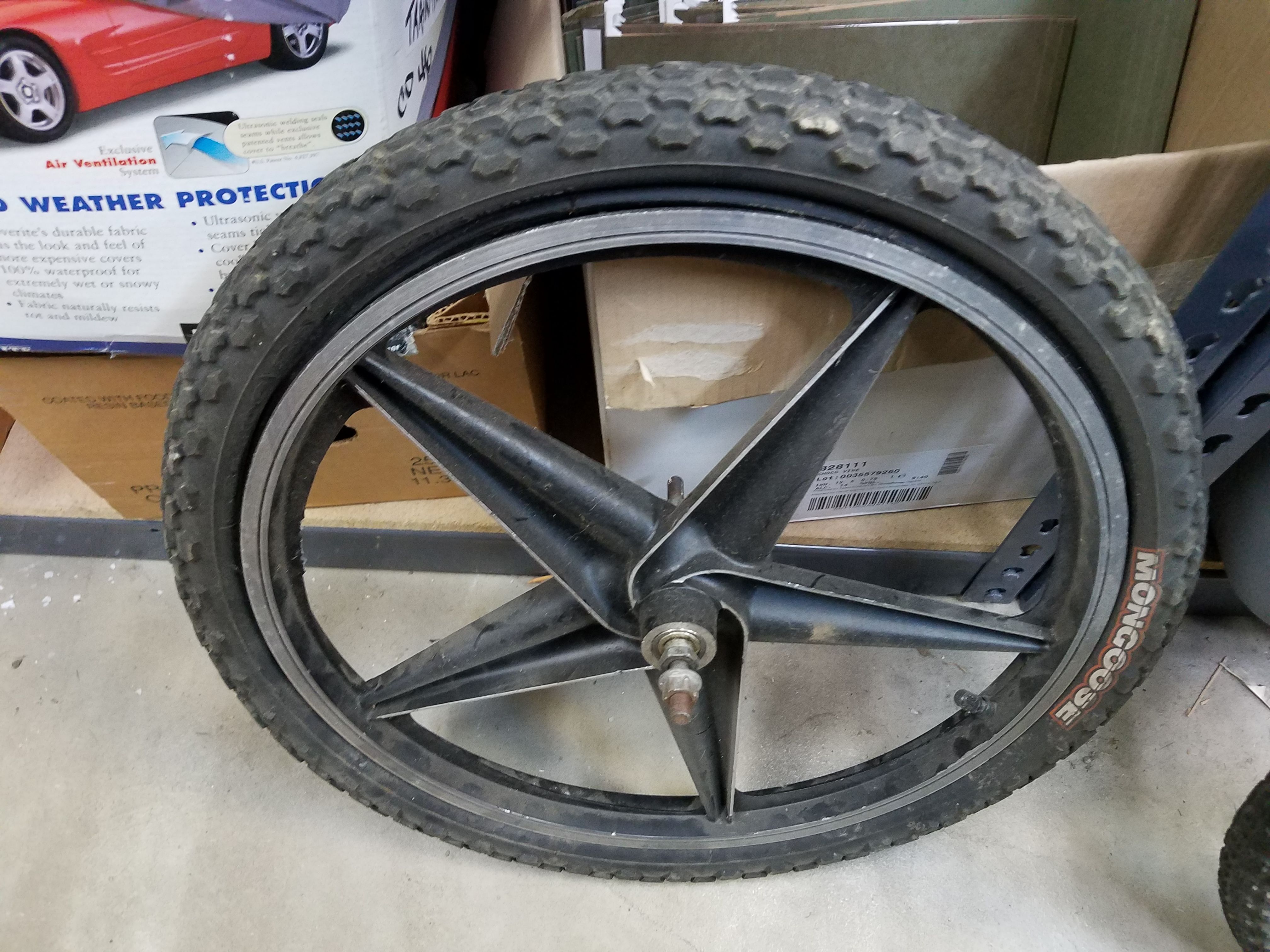 Apse 20" spokeless rim with Mongoose tire