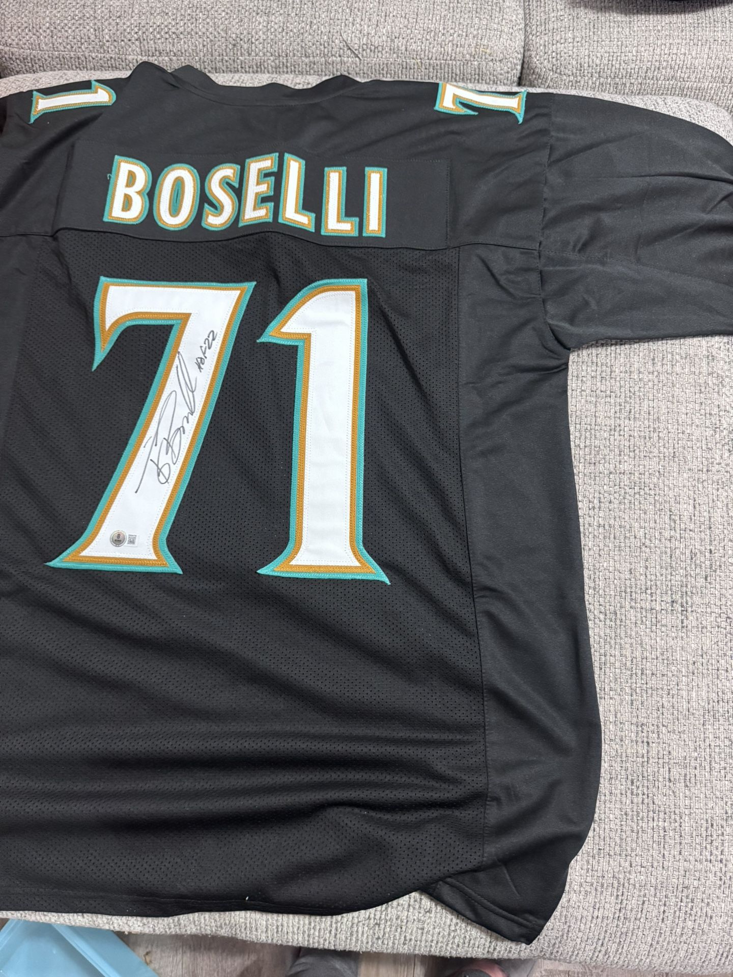 Tony Boselli Signed Autograph Custom Jersey - Beckett Coa - Jacksonville Jaguars