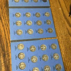 silver quarter book with coins