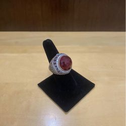 Red Gem Stone Ring Size 7