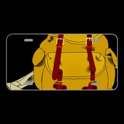 License Plate Novelty Car Front Backpack Brown Sack Bag Hiking