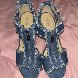 MK Wedges Denim Size 11