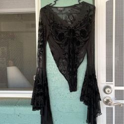 Dolls Kill Widow “Strange Brew” Mesh Bodysuit, Like New!