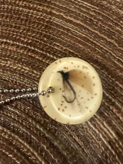 Vintage fishing fly  lure resin keychain