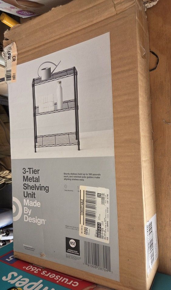 3 Tier Wire Shelving Black - Adjustable Metal Storage Shelves, Powder-Coated Steel, 160 lb Capacity