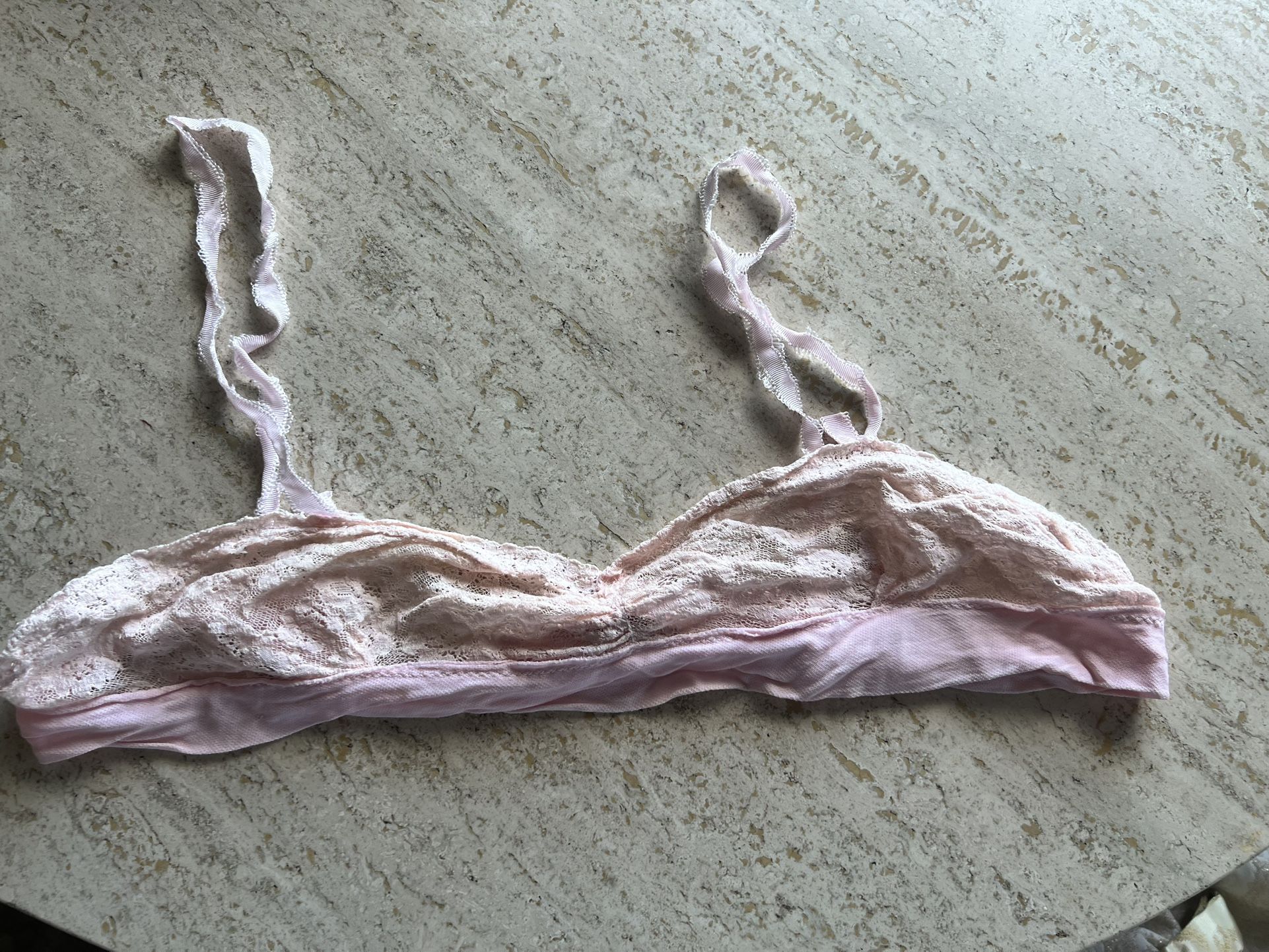 Vintage Pink Lace Bralette 34-37 Inches
