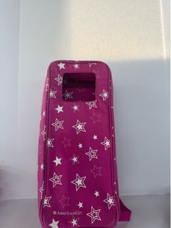 America Girl doll travel pink zip up case