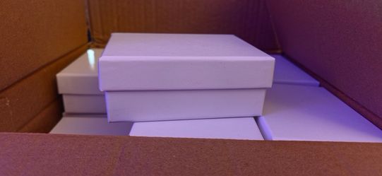 60 White Cardboard Jewelry Boxes