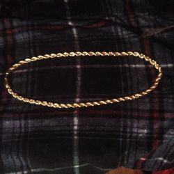 Gold Stainless Steel Rope Chain And Bracelet