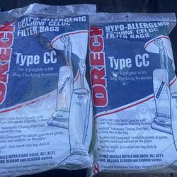 2 New Bags Of Oreck Type CC Vacuum Bags