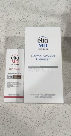 New EltaMD Skincare Bundle - UV Clear Deep Tinted SPF 46 & Dermal Wound Cleanser